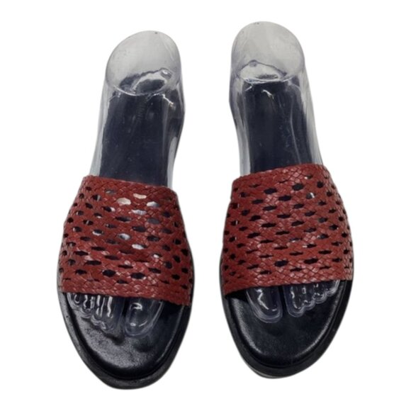 Urban outfitters braided leather knotted Red slip on sandals - Picture 1 of 13